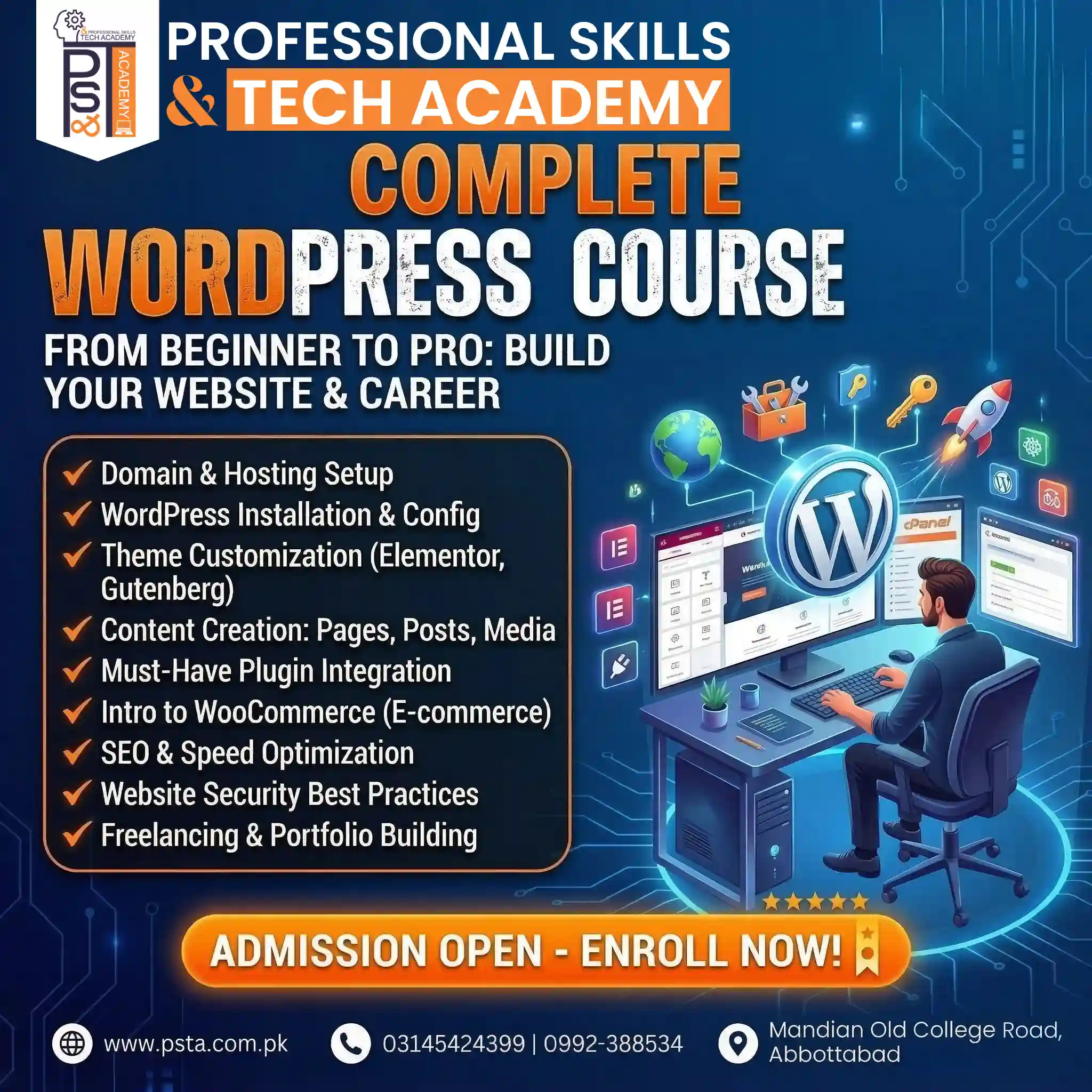 Complete WordPress Website Development Course: Beginner to Pro Course in Abbottabad