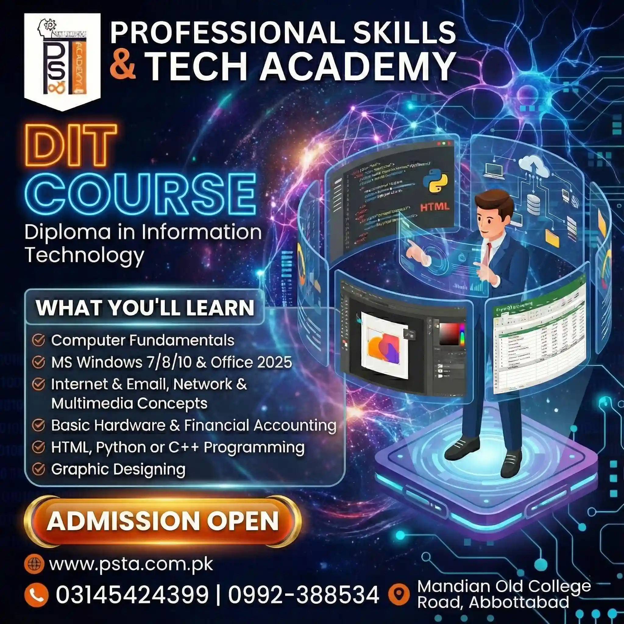 Diploma in Information Technology (DIT) – 1 Year Certified Program