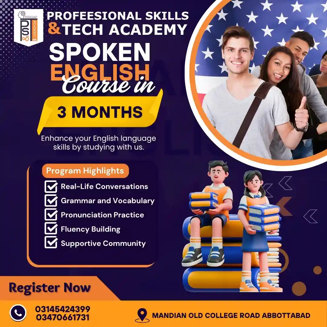 English Spoken & Grammar Course in Pakistan – Build Confidence, Speak Fluently (Online & Campus) Course in Abbottabad