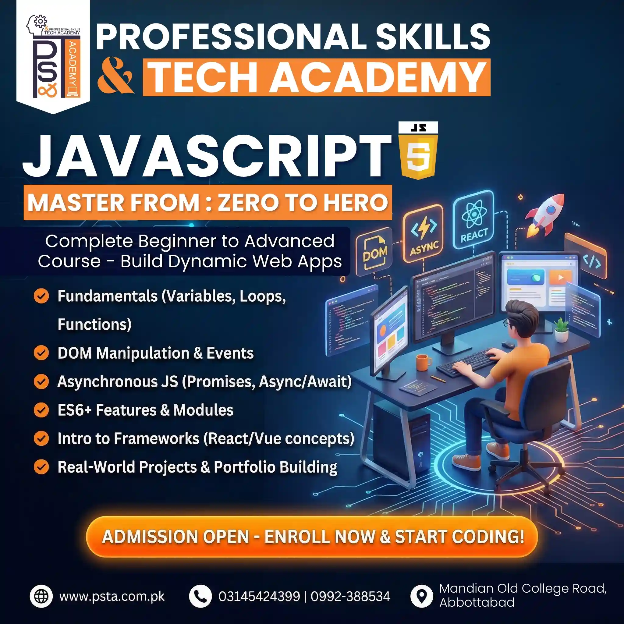 JavaScript Programming Course in Abbottabad: Beginner to React Course in Abbottabad